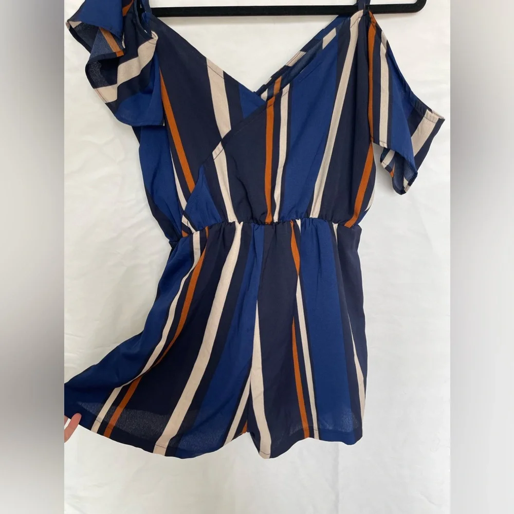 Multi Color Striped Romper - Picture 3 of 4